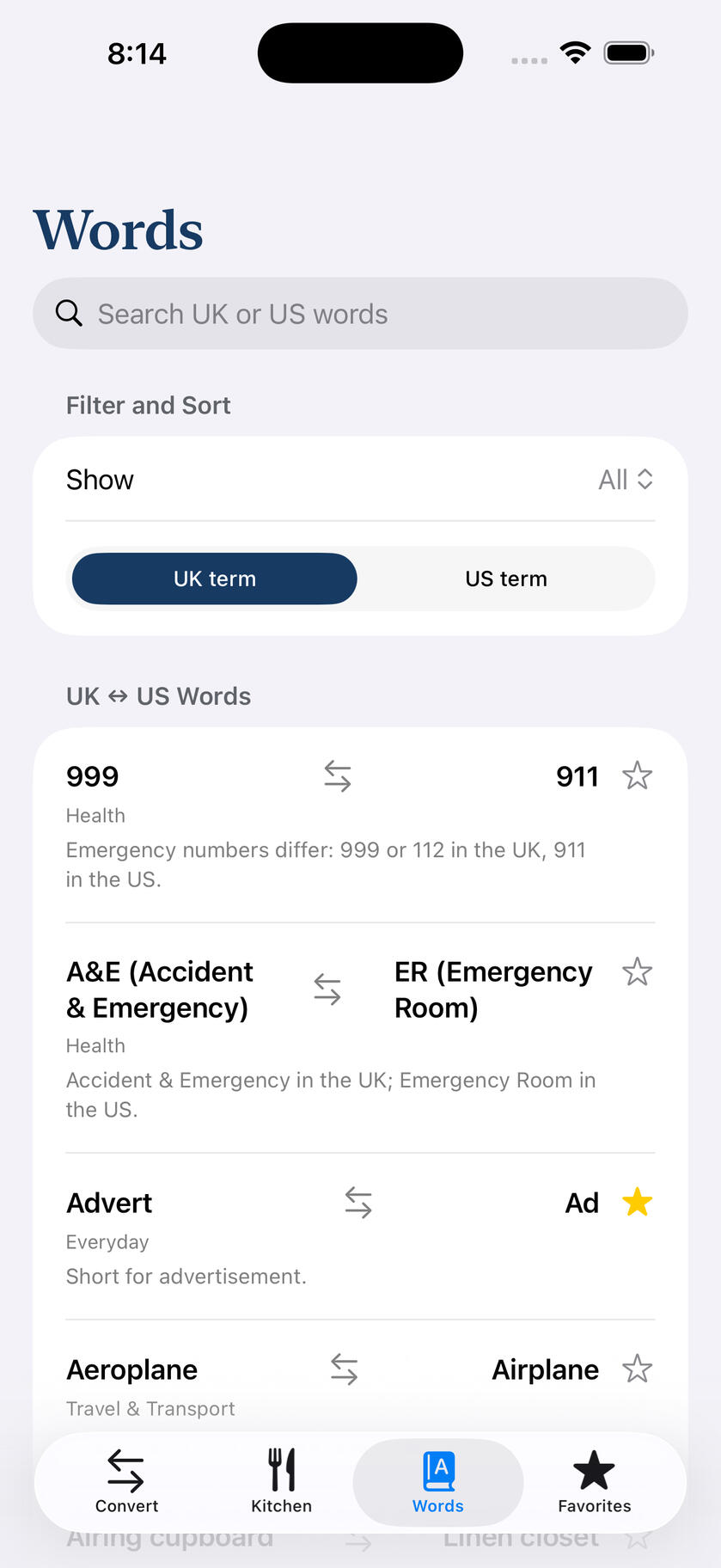 Words screenshot